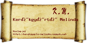 Kerékgyártó Melinda névjegykártya